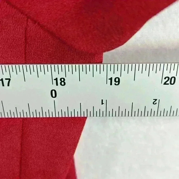 Karen Scott Women’s Long Blazer Size 10 Lined Red 100% Polyester Multi-Use - Picture 8 of 9